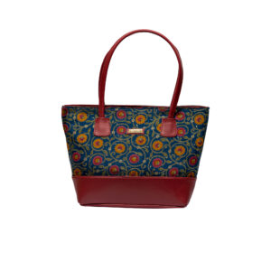 Multi colored Ikat Print Vegan Handbag - Red