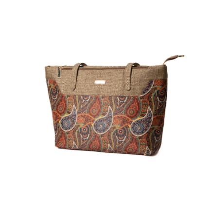 Beige Paisley Tote Bag