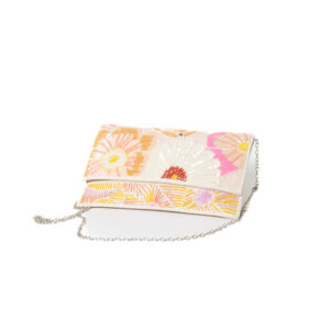 Sundowner Sequinned with beads on Premium Jute Clutch - Off white