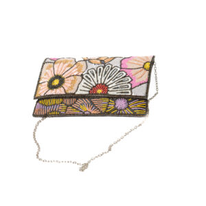 Sundowner Sequinned with beads on Premium Jute Clutch - Grey