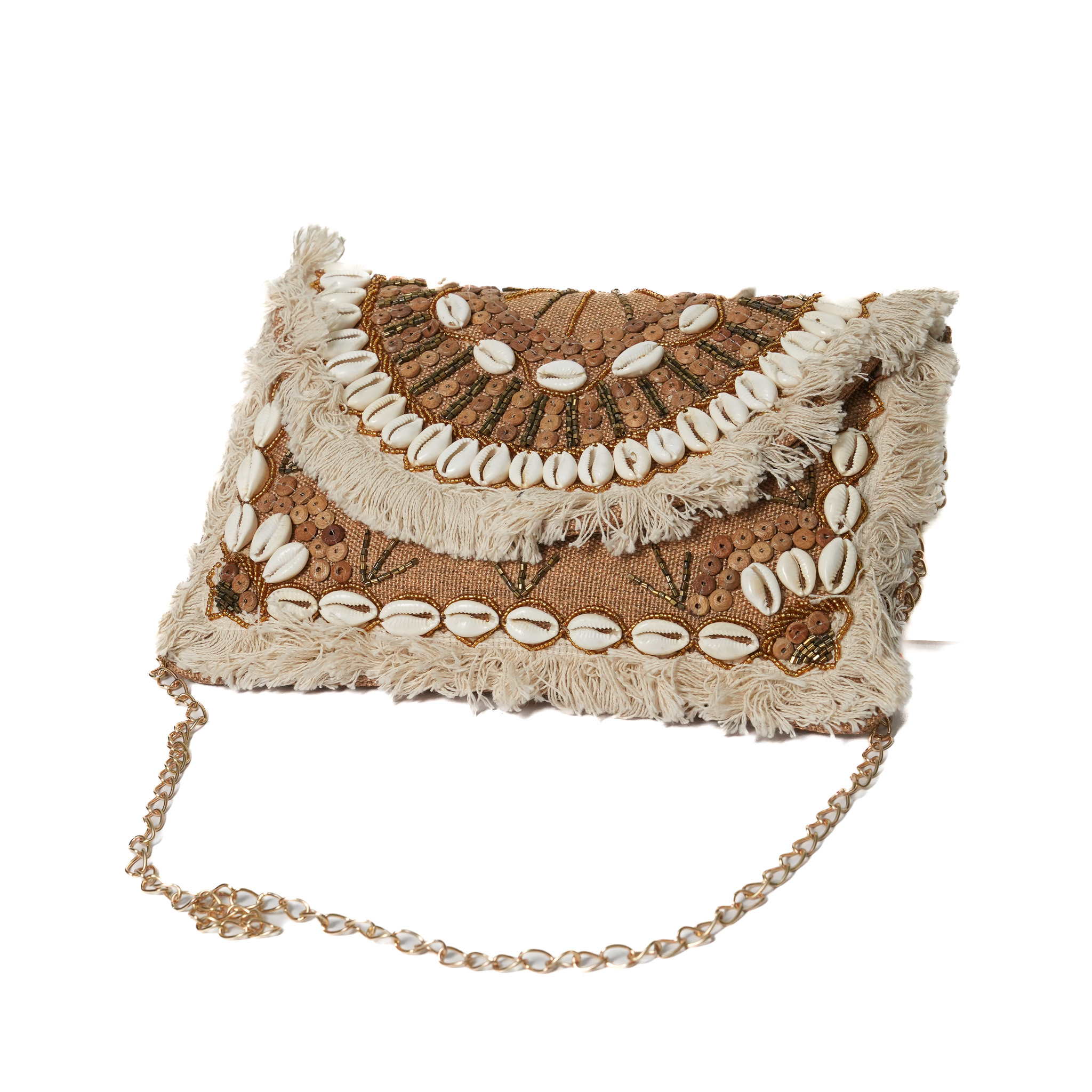 Multi color patchwork with coins Boho Sling - Brown